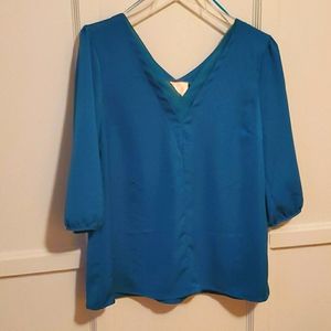 Silky blouse great for holidays. Dressy or casual
